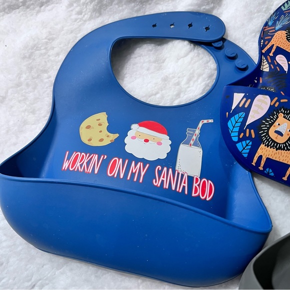 Bundle of 3 Silicone baby food crumb catcher bibs - Picture 2 of 12